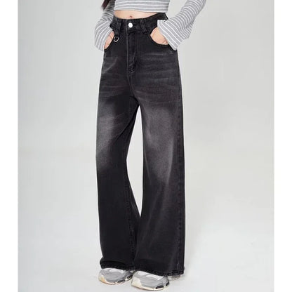 Summer Men Baggy Jeans Unisex Vintage American Style Straight Wide Leg Denim Pants Fashion Brand Hot Sale Casual Trousers