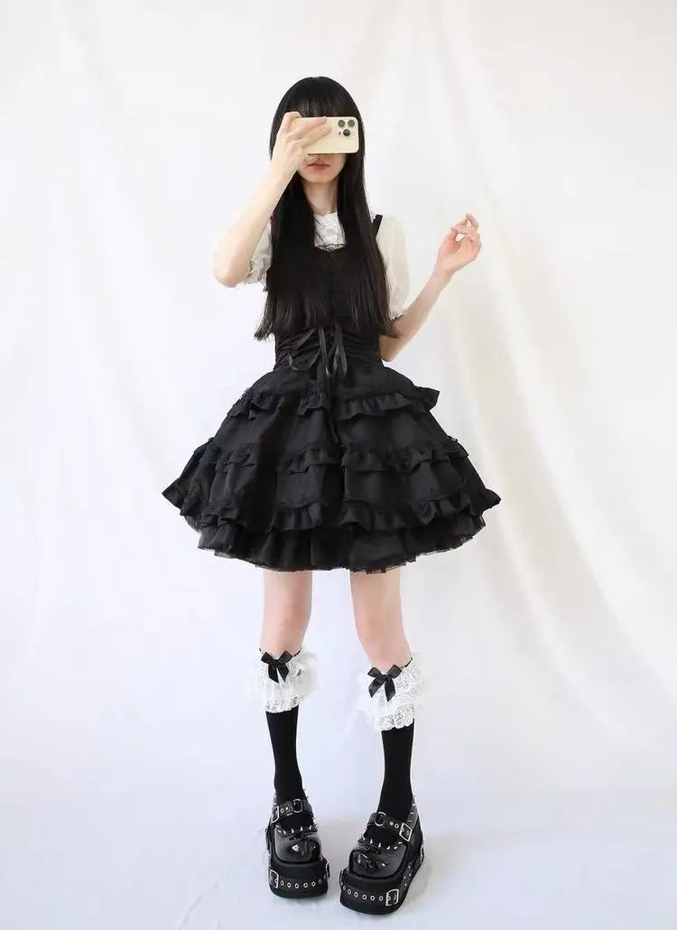 Gothic Rivet Muffin 10 CM Platform Mary Jane Shoes Punk Spice Girl Pu Leather Dark Shoes Women Y2K Subculture Lolita Shoes 35-42