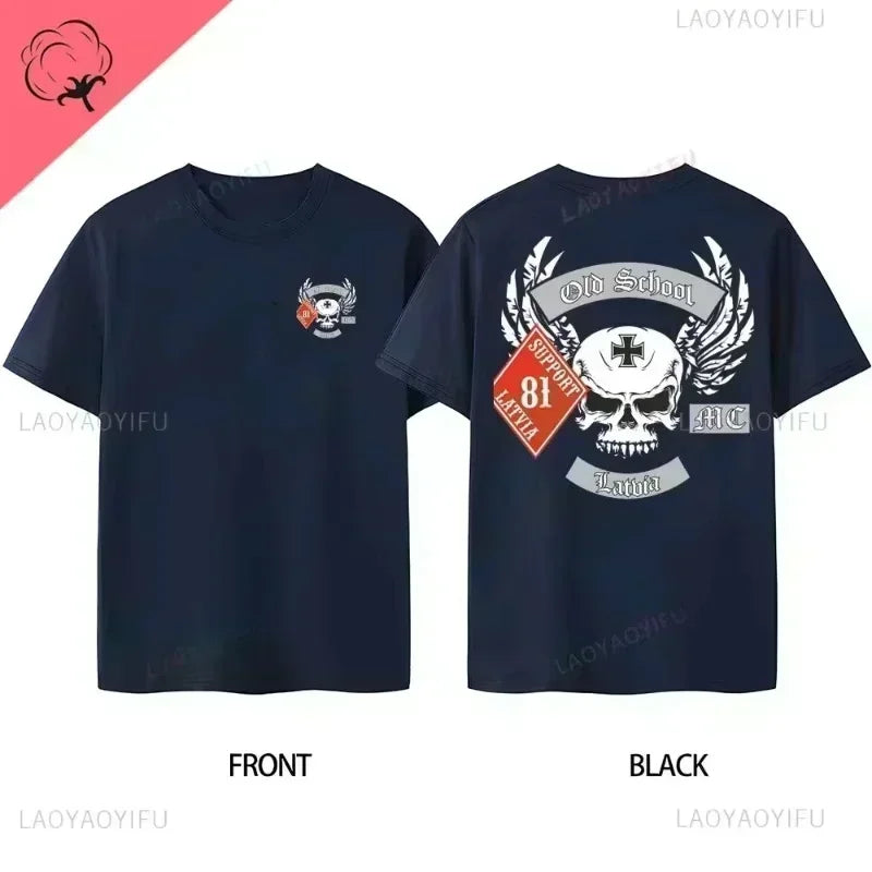 Classic Y2K Gothic Style T-shirt Print Oversized T Shirt High Street Shirts Gothic Round Neck Cotton Tops New Mens Women T Shirt