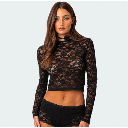 White Lace Printed Shirts Tops Women Full Sleeve Hollow Out Single Breasted Patchwork Blouse 2026 Lady Fashion Shrug Shirts New