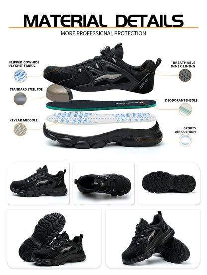 Breathable Woven Knit Industrial Construction Sneakers Industrial And Construction Site protective shoes