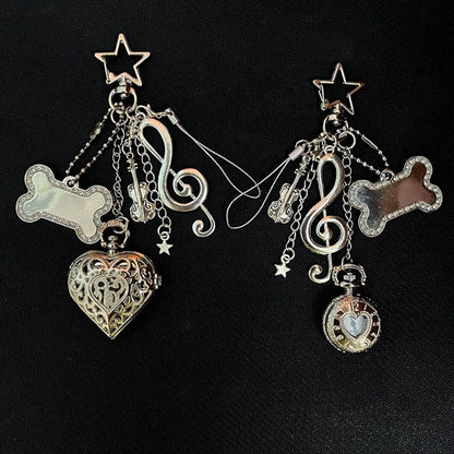 Original Hollow Heart Pocket Watch Chain keychain Design Steampunk Clock Vintage Necklace Pendant Jewelry Watch Men Women Gift
