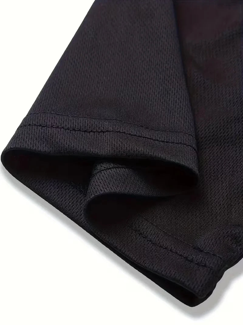 Men's summer breathable sportswear round neck short sleeved five quarter shorts lightweight and comfortable sports style set