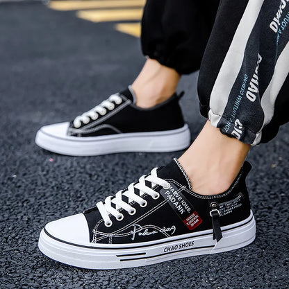 2025 Summer Men's Canvas Sneakers Low-Top Casual Breathable Shoes for Teen Trendy Lightweight Youth Streetwear Comfort Footwear
