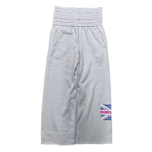 Trendy National Flag Printed Double-Headed Sweatpants For Men And Women Wasteland Style High Waist Wide-Leg Casual Trousers