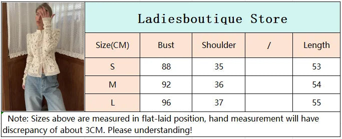 White Lace Printed Shirts Tops Women Full Sleeve Hollow Out Single Breasted Patchwork Blouse 2026 Lady Fashion Shrug Shirts New