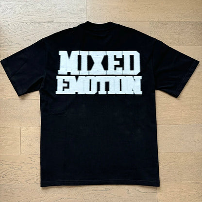 Fashion Brand MIXED EMOTION T-shirts Men Women Couple Streetwear Angel Print Summer Top Tee Round Neck Short Sleeve