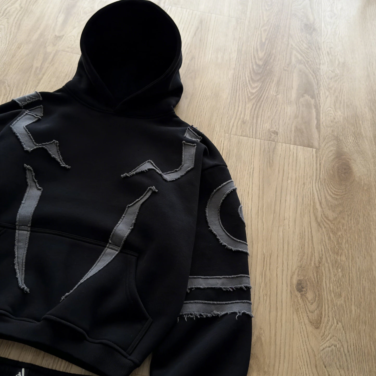Y2K Vintage Harajuku Gothic Tracksuit Men Streetwear Patchwork Graphic Hoodie Baggy Sweatpants Two Piece Set Retro Hip Hop