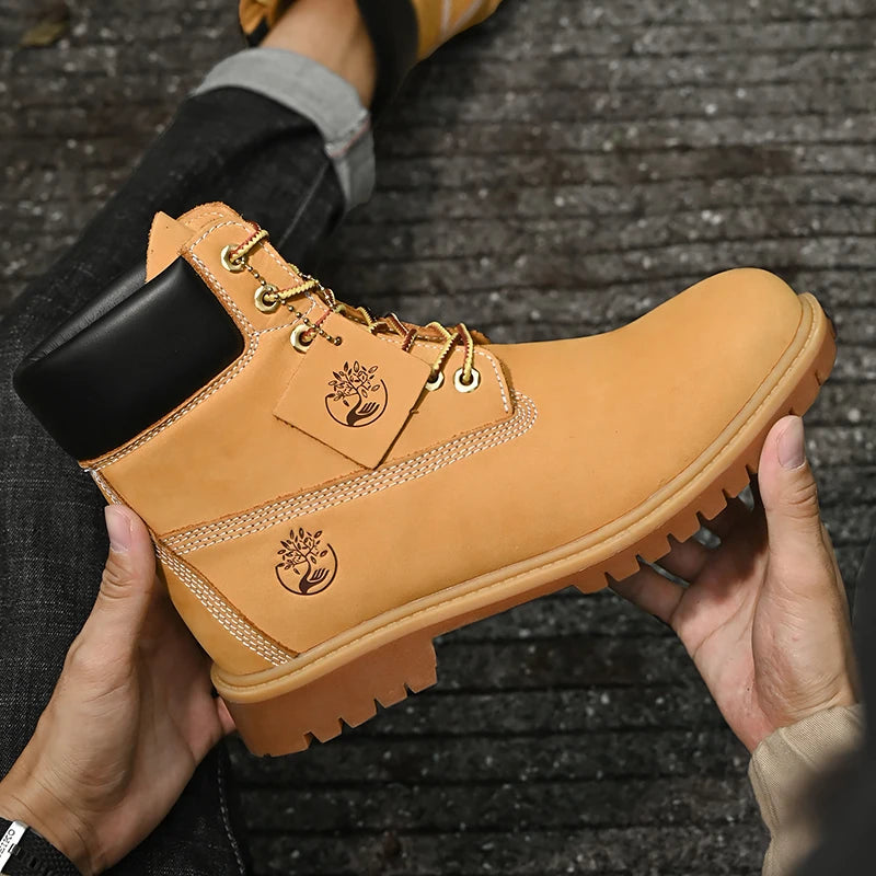 High Top Boots Hiking Shoes Men Anti-slip Outdoor Shoes Men Lace-up Comfortable Soft Breathable Casual Sneakers Shoes Men