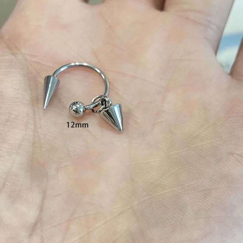 Punk Silver Color Rivet Stud Earrings for Women Men Fashion Metal Geometric U-Shaped Piercing Earrings Party Jewelry Accessories