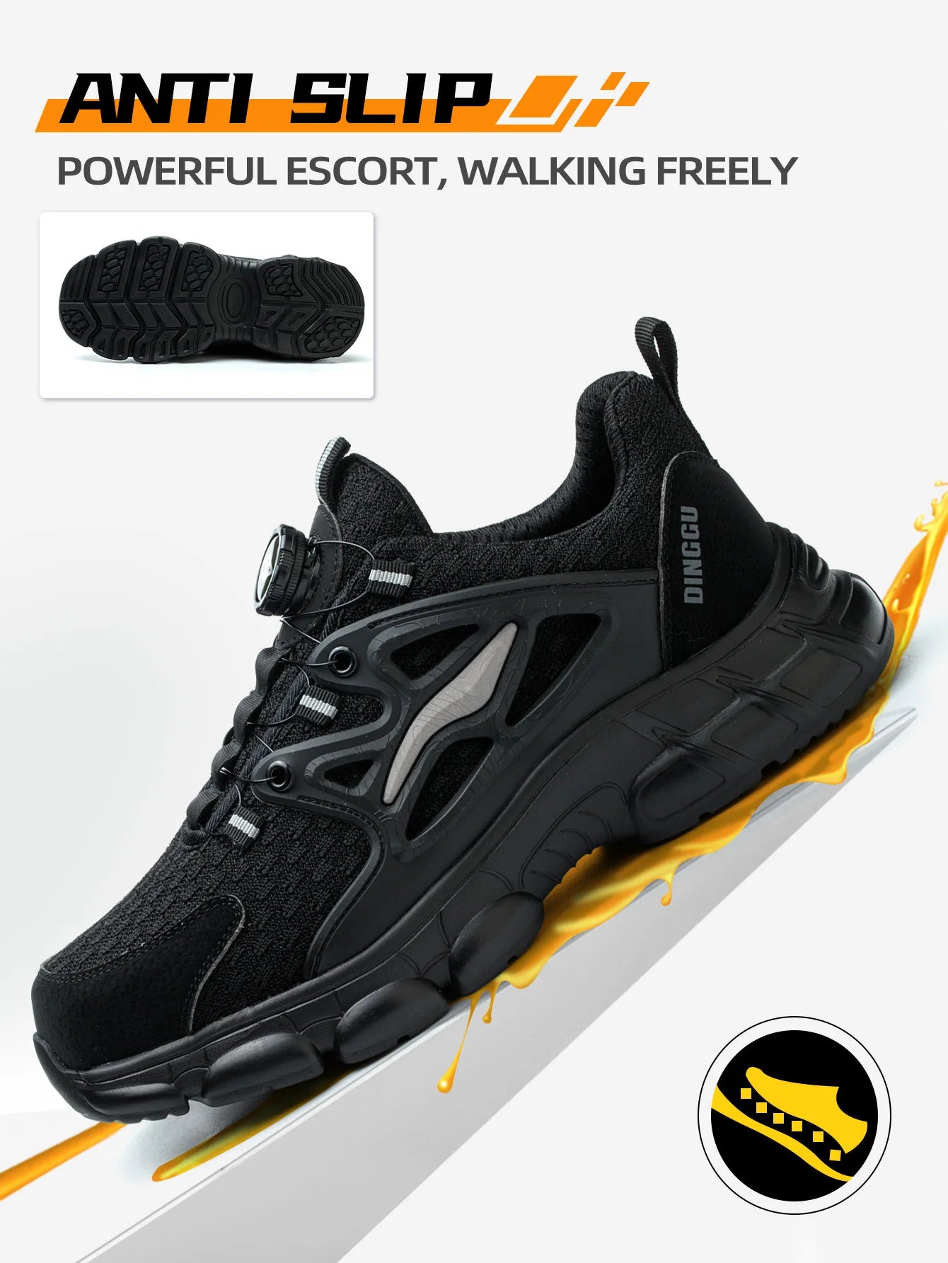 Breathable Woven Knit Industrial Construction Sneakers Industrial And Construction Site protective shoes