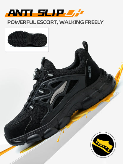 Breathable Woven Knit Industrial Construction Sneakers Industrial And Construction Site protective shoes
