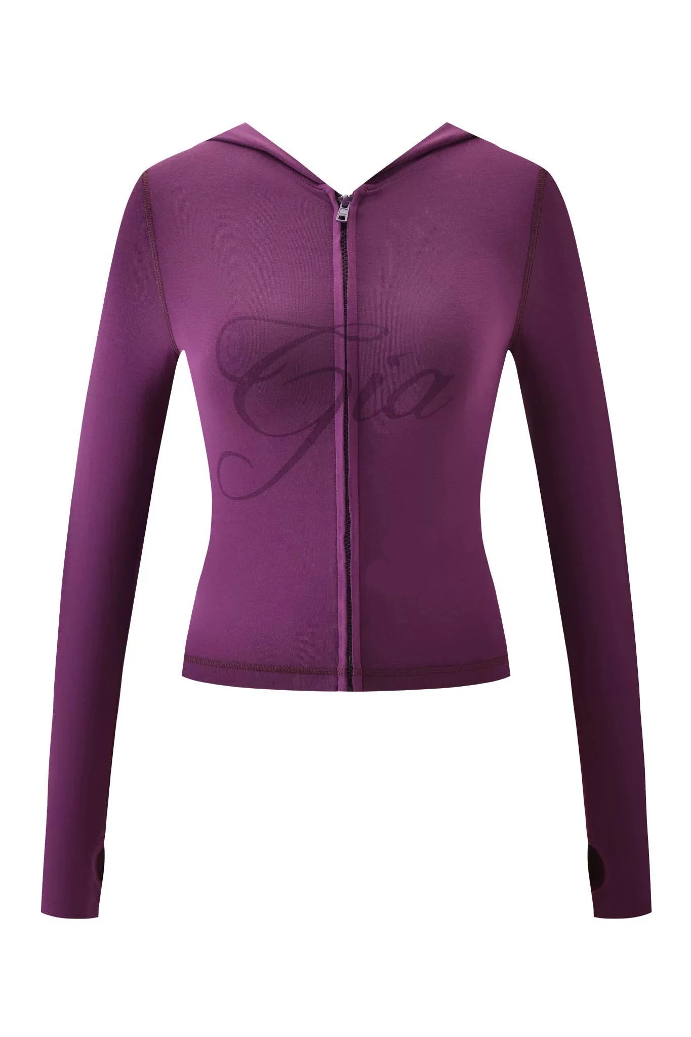 Gia zip-up cap long sleeve high spring top & low waist micro flared pants