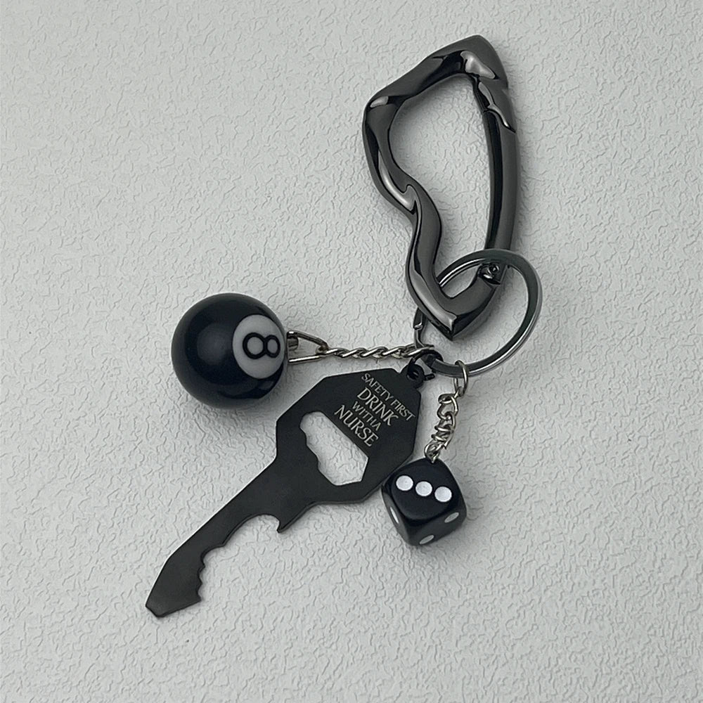 Twisted Metal Carabiner Keychain Multifunctional Mountaineering Car Key Ring Gothic Backpack Waist Hanging Decor DIY Y2K