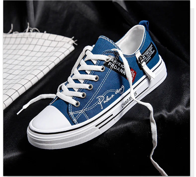 2025 Summer Men's Canvas Sneakers Low-Top Casual Breathable Shoes for Teen Trendy Lightweight Youth Streetwear Comfort Footwear