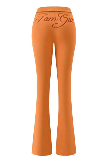 Gia zip-up cap long sleeve high spring top & low waist micro flared pants