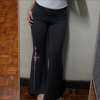 Fashion Aesthetics Printed Y2K Pants Hip Hop Punk Style Comfortable Pants Gothic Retro Casual Women's Wide Leg Pants emo girl