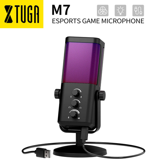 RGB Gaming Microphone Professional Dynamic Mic For Studio Broadcast Voice Computer Gamer Streaming Podcast Livestreaming Mic